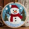 DIY Christmas Snowman Punch Needle Kit – Beginner-Friendly Embroidery Set with Hoop, Yarn & Needle, Fun Winter Craft for Adults & Kids, Holiday Decoration & Gift (20×20cm)